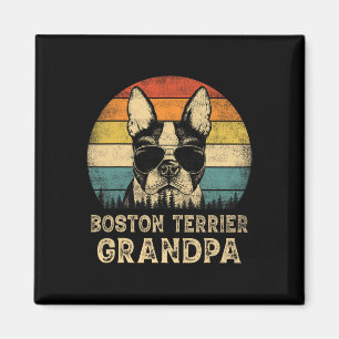 Boston Terrier Grandpa Dog Lovers Father's Day Magnet