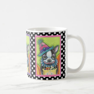 BOSTON TERRIER HALLOWEEN CLOWN, CLASSIC DOG MUG