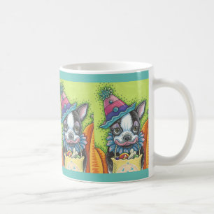 BOSTON TERRIER HALLOWEEN CLOWN, CLASSIC DOG MUG