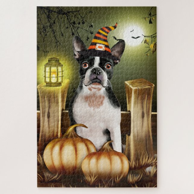 Boston Terrier Halloween Jigsaw Puzzle. Puzzle (Vertical)