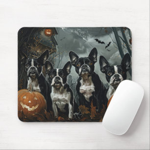 Boston Terrier Halloween Night Doggy Delight Mouse Mat