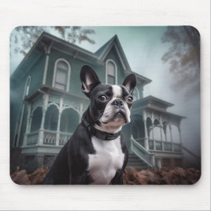 Boston Terrier Halloween Scary Mouse Mat