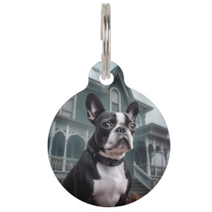 Boston Terrier Halloween Scary Pet Tag