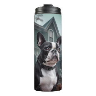 Boston Terrier Halloween Scary Thermal Tumbler