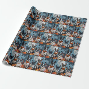 boston terrier Halloween Spooky Wrapping Paper
