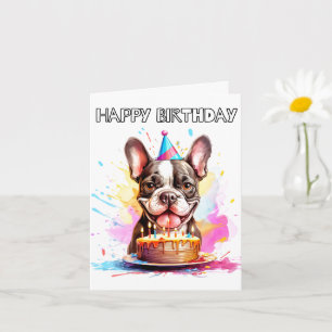 Boston Terrier Happy Birthday Card