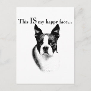 Boston Terrier Happy Face Postcard