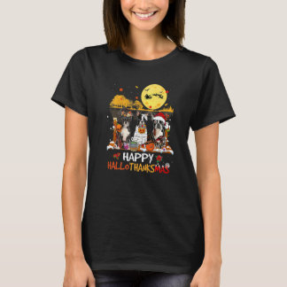 Boston Terrier Happy Hallothanksmas Halloween Than T-Shirt