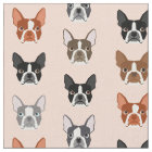 Boston Terrier Heads fabric - cute dogs