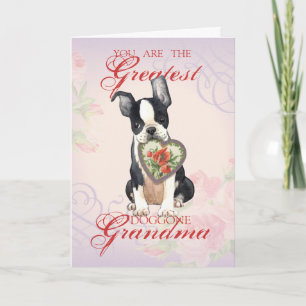 Boston Terrier Heart Grandma Card