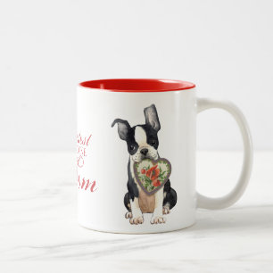 Boston Terrier Heart Mum Two-Tone Coffee Mug