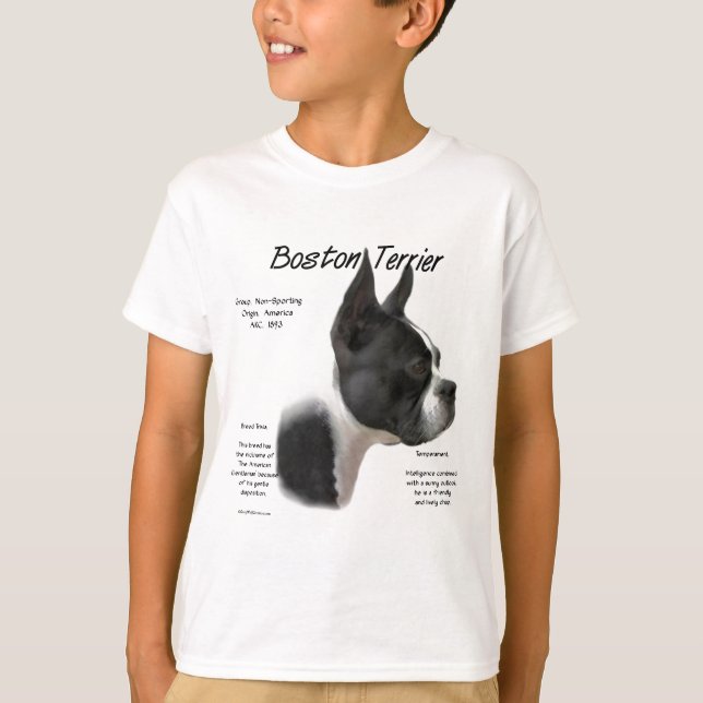 Boston Terrier History Design T-Shirt (Front)