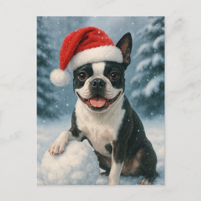 Boston Terrier Holiday Card (Front)