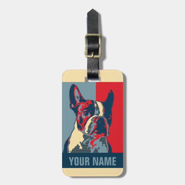 Boston Terrier Hope Inspired Luggage Tag (Front Vertical)