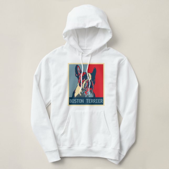Boston Terrier Hope Poster Hoodie (Design Front)