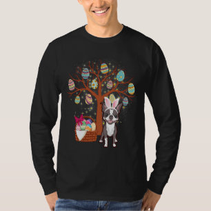 Boston Terrier Hunt Eggs Tree Vintage Truck Easter T-Shirt
