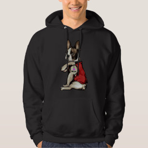 Boston Terrier I Love Mum Dog Gif Hoodie