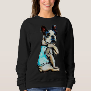 Boston Terrier I Love Mum Tattoo Dog Mother's Day Sweatshirt
