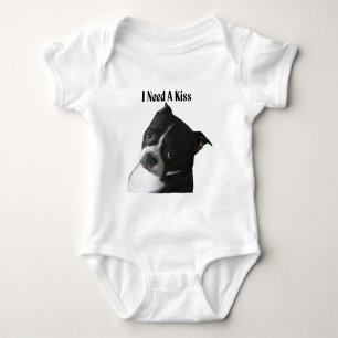 Boston Terrier: I Need a Kiss Baby Bodysuit