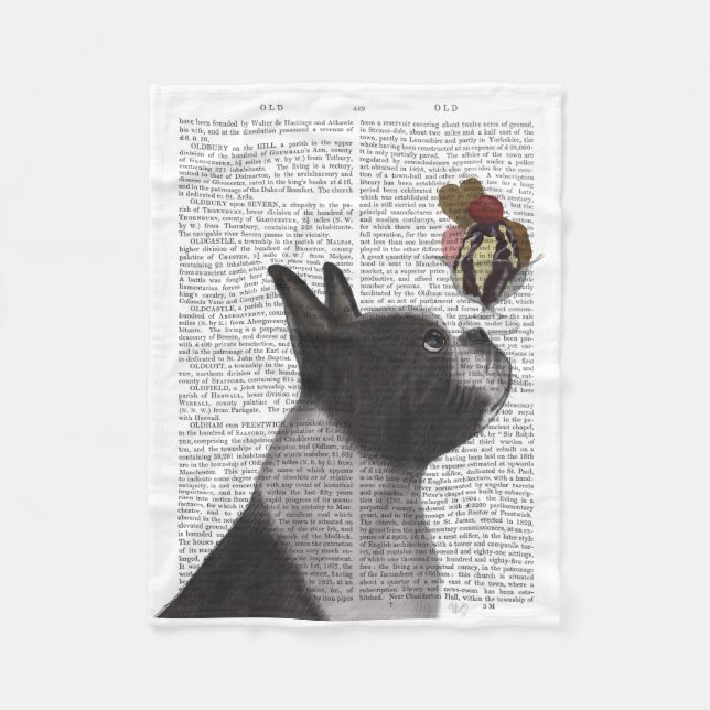 Boston Terrier Ice Cream Fleece Blanket (Front)