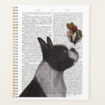 Boston Terrier Ice Cream Planner<br><div class="desc">Boston Terrier Ice Cream by FabFunky. Features a Boston Terrier balacing ice cream on its nose against a book page background. | 191979D</div>