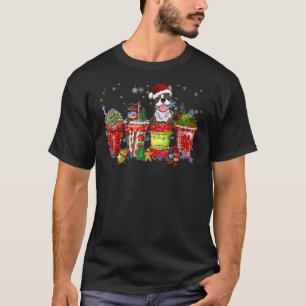 Boston Terrier Iced Latte Snowmen Sweets Snow Chri T-Shirt