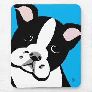 Boston Terrier Illustration Mouse Mat