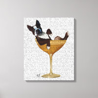 Boston Terrier in Cocktail Glass