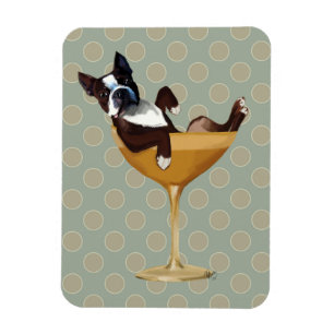Boston Terrier in Cocktail Glass Magnet