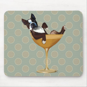Boston Terrier in Cocktail Glass Mouse Mat