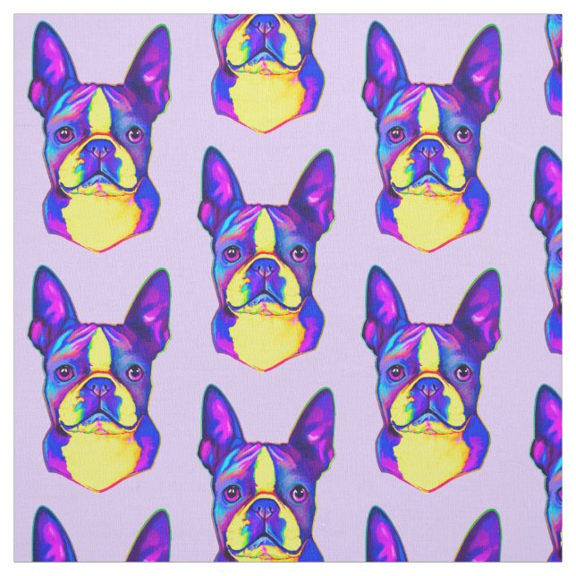 Boston Terrier  in Colors Fabric (Swatch)