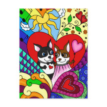 Boston Terrier in Doodle Pattern Personalizable