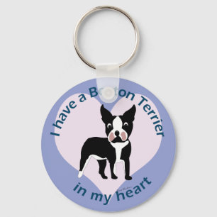 Boston Terrier In My Heart Key Ring