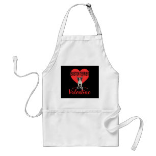 Boston Terrier Is My Valentine Gifts Standard Apron