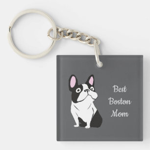 Boston terrier key ring