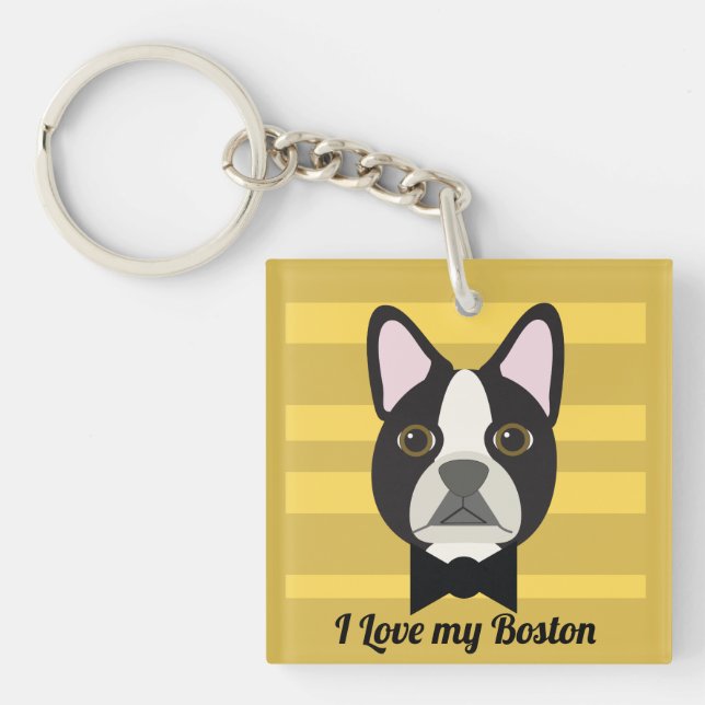 Boston Terrier Key Ring (Front)