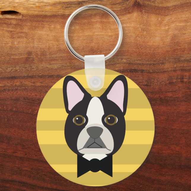 Boston Terrier Key Ring (Front)