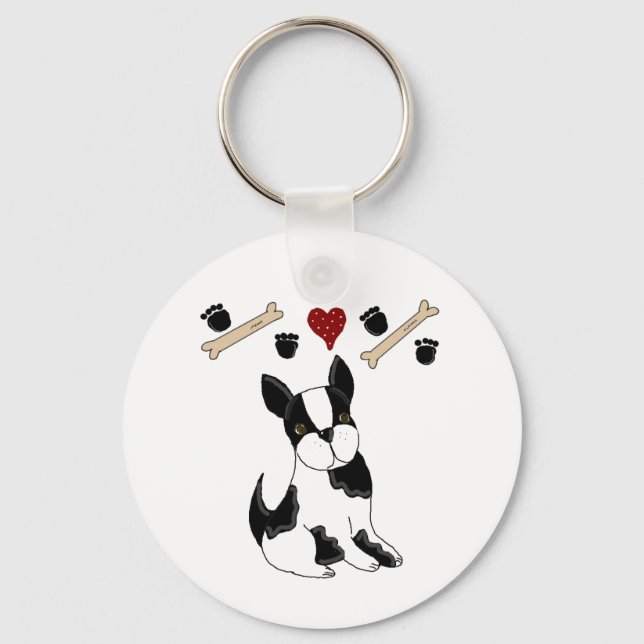 Boston Terrier Key Ring (Front)