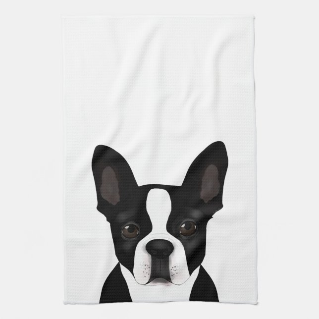Boston Terrier Kitchen Towel (Vertical)