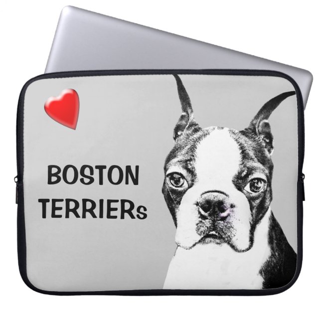 Boston Terrier Laptop Sleeve (Front)