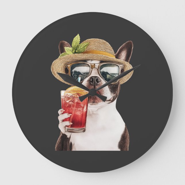 Boston Terrier Large Clock (Front)
