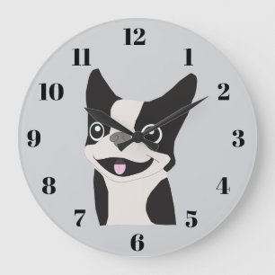Boston Terrier Large Clock