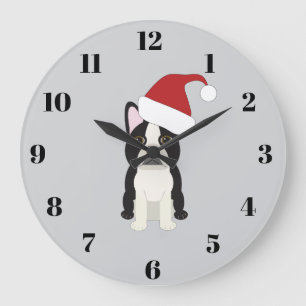 Boston Terrier Large Clock