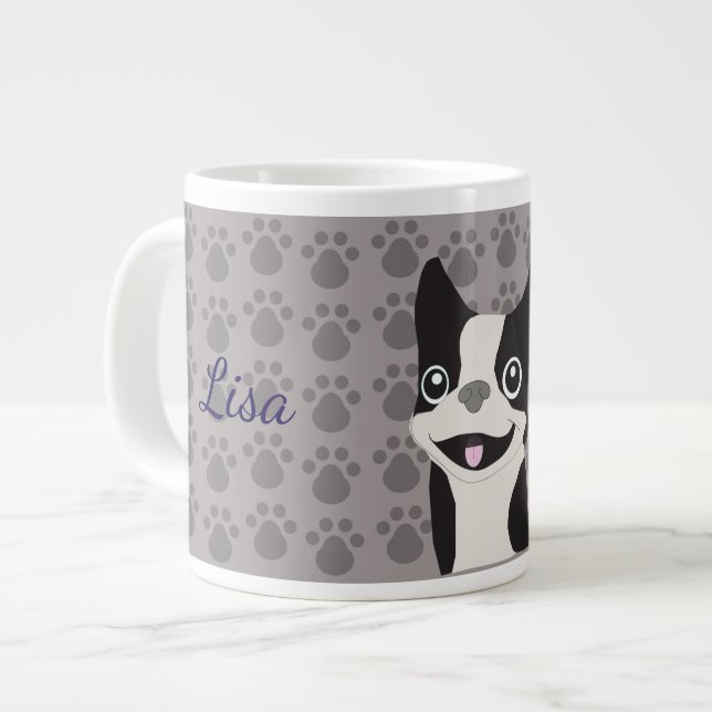 Boston Terrier Large Coffee Mug (Front Left)