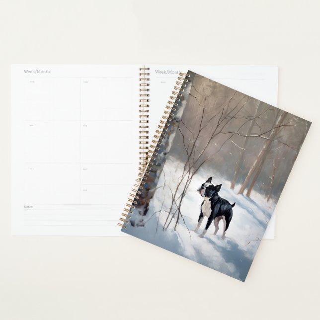 Boston Terrier Let It Snow Christmas Planner (Display)