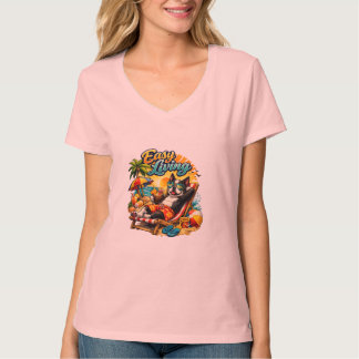 Boston Terrier Life Easy Living T-Shirt