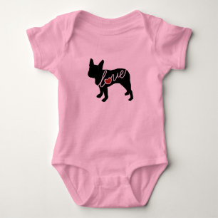 Boston Terrier Love Baby Bodysuit