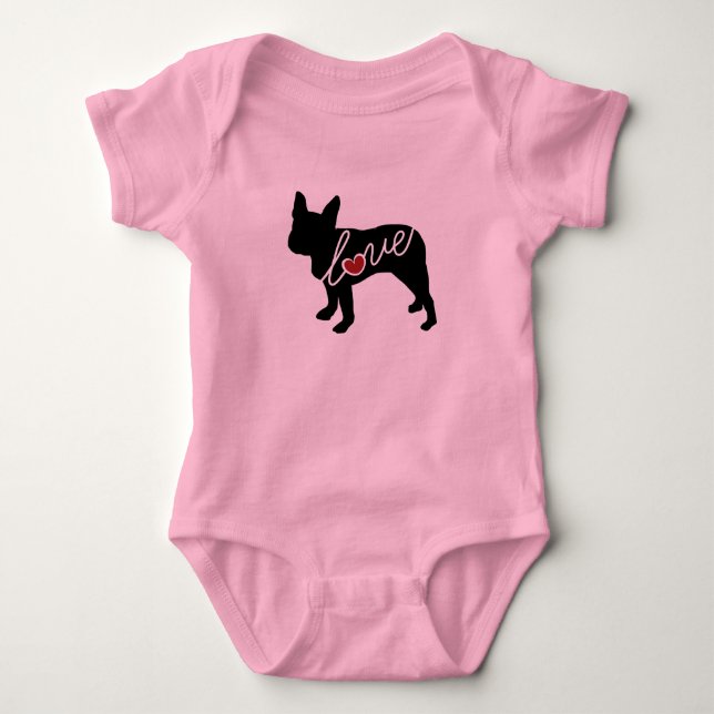 Boston Terrier Love Baby Bodysuit (Front)