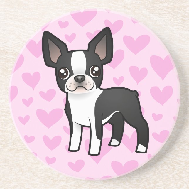 Boston Terrier Love Coaster (Front)