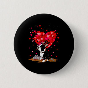Boston Terrier Lover Heart Shape Boston Terrier Va 6 Cm Round Badge
